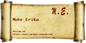 Mohr Erika névjegykártya